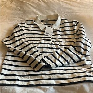 NWT COS Striped Black and White Rugby Shirt